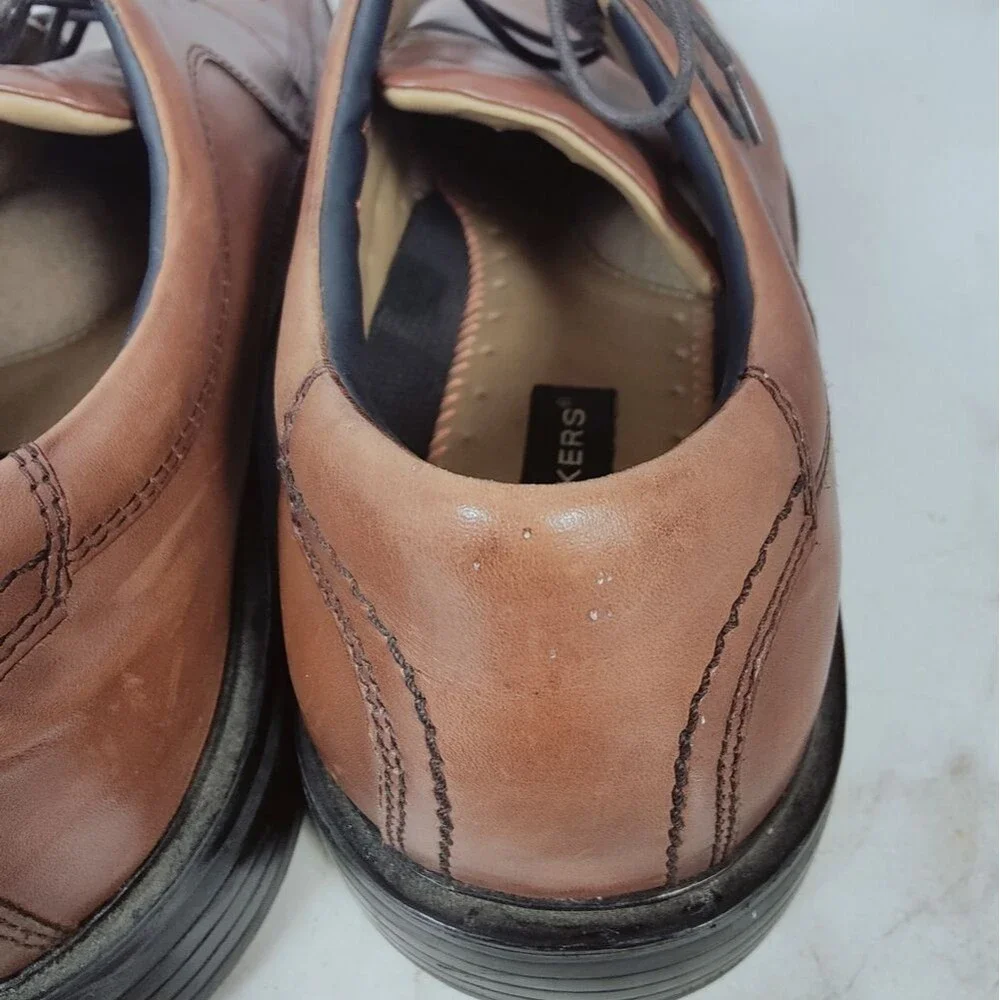 Dockers Men's Brown Leather Bicycle Toe Lace Up Oxford Dress Shoes, Sz 12